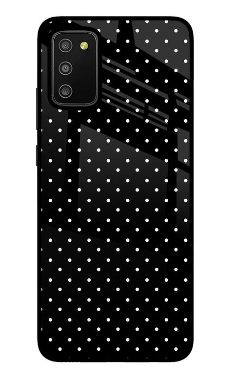White Dots Samsung M02s Glass Case