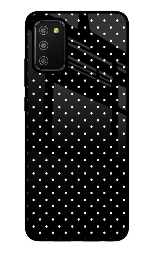 White Dots Samsung M02s Glass Case