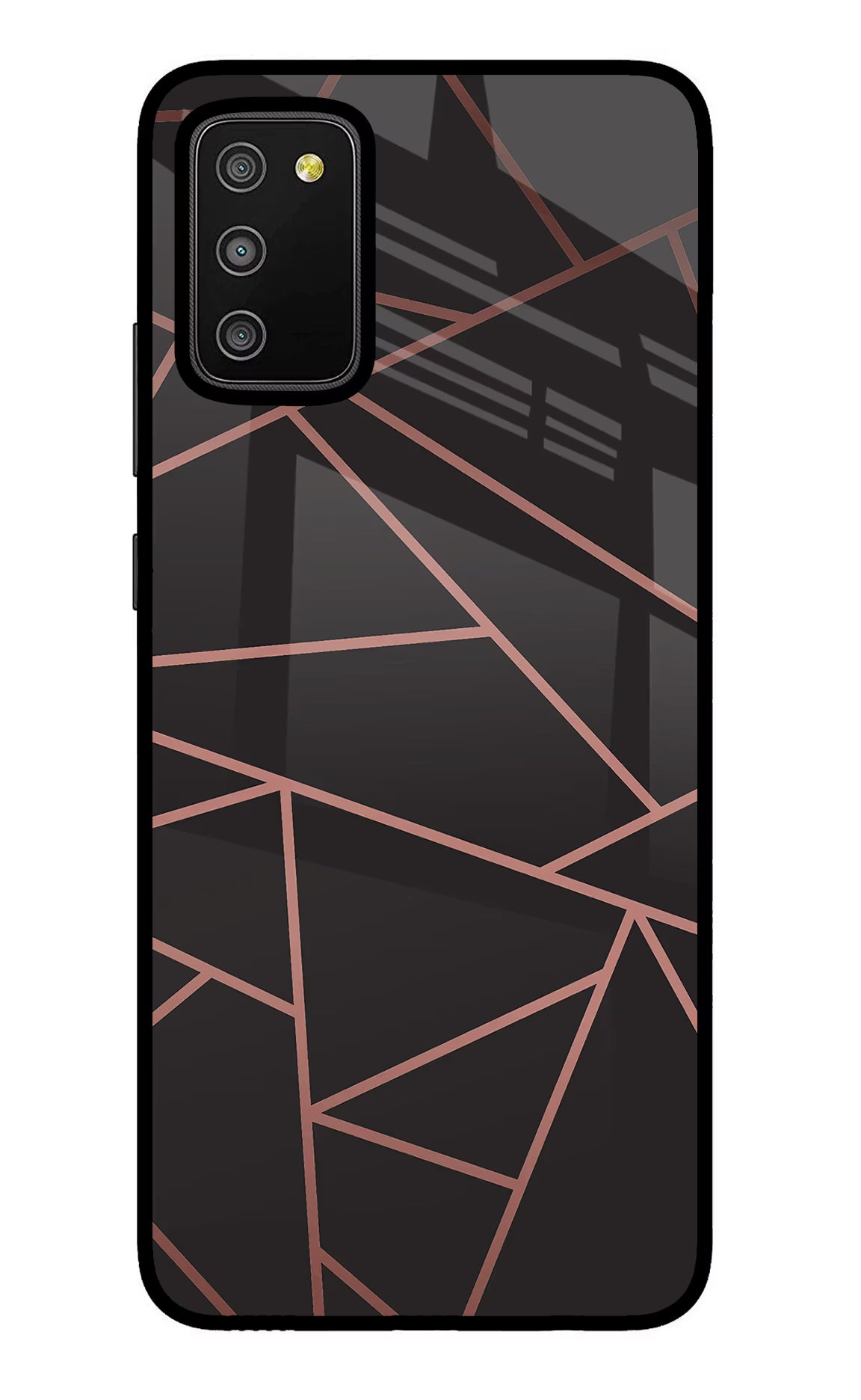 Geometric Pattern Samsung M02s Glass Case Back Cover by Casekaro