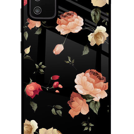 Flowers Samsung M02s Glass Case Back Cover by Casekaro