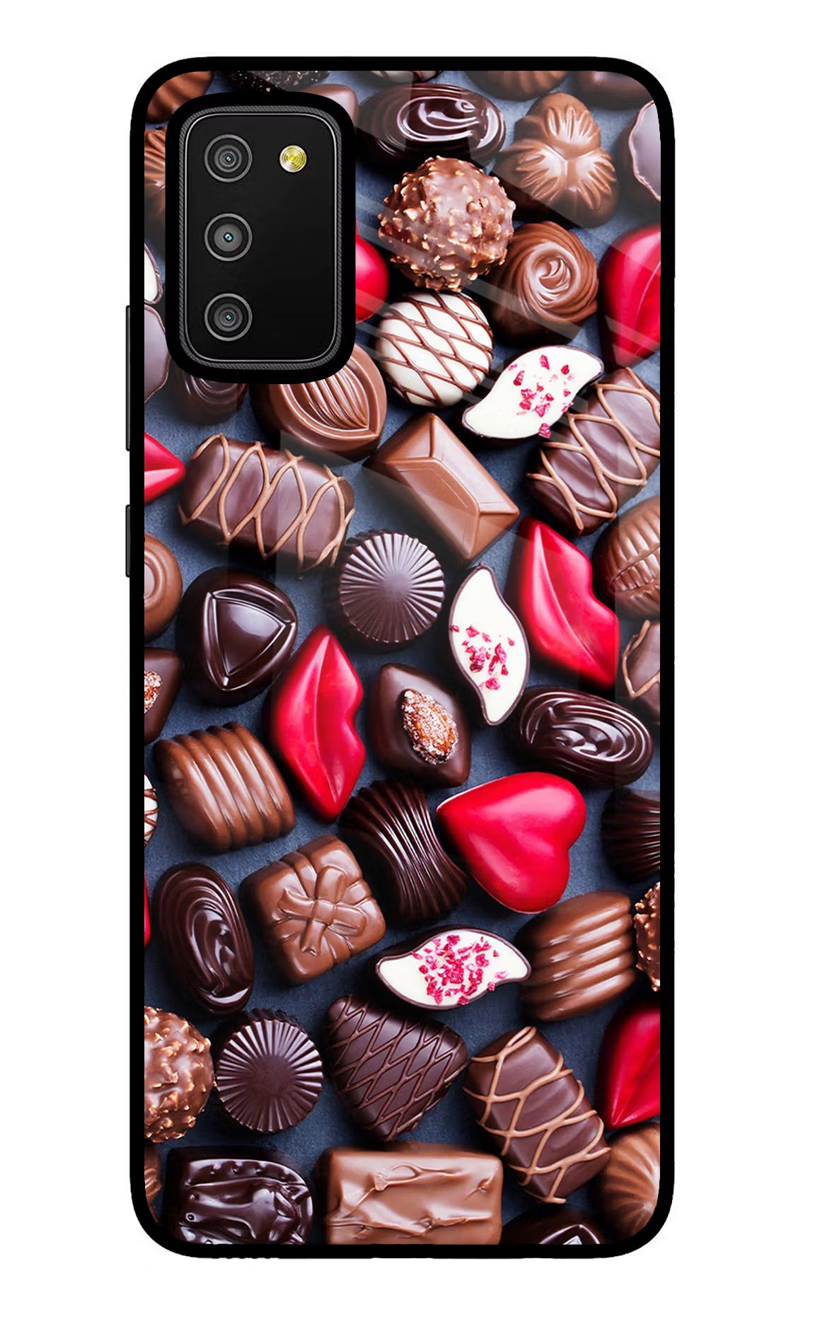 Chocolates Samsung M02s Glass Case