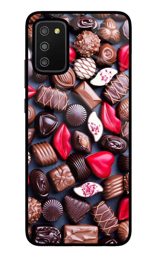 Chocolates Samsung M02s Glass Case
