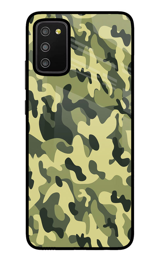 Camouflage Samsung M02s Glass Case
