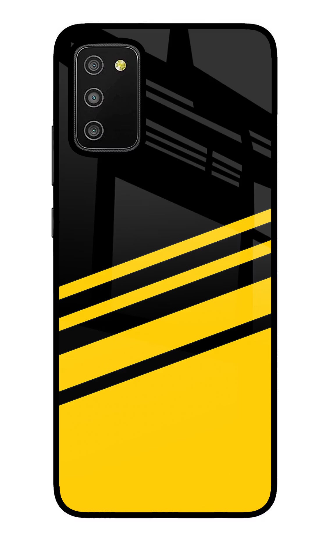Yellow Shades Samsung M02s Glass Case Back Cover by Casekaro