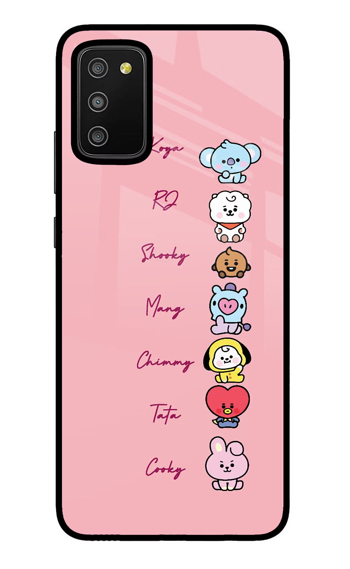BTS names Samsung M02s Glass Case Back Cover by Casekaro