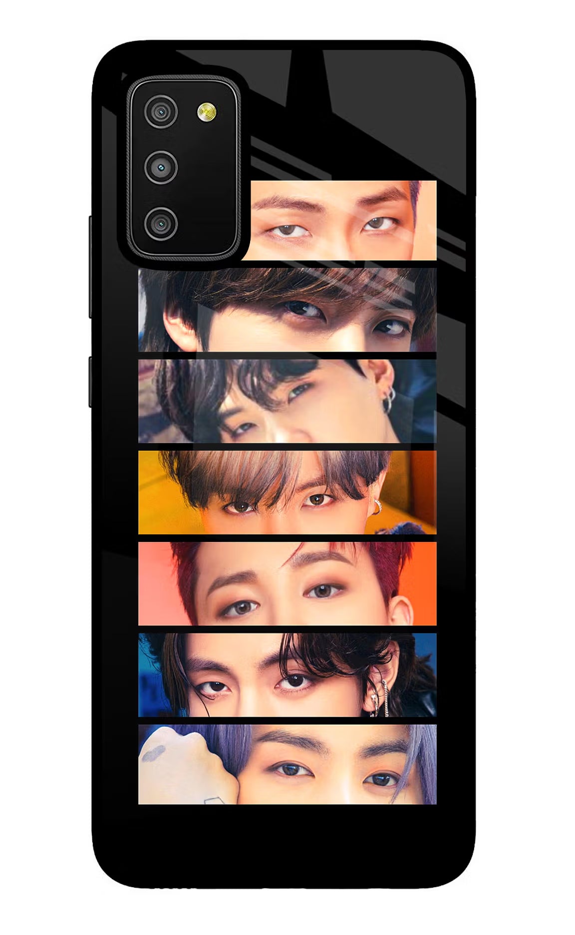 BTS Eyes Samsung M02s Glass Case Back Cover by Casekaro