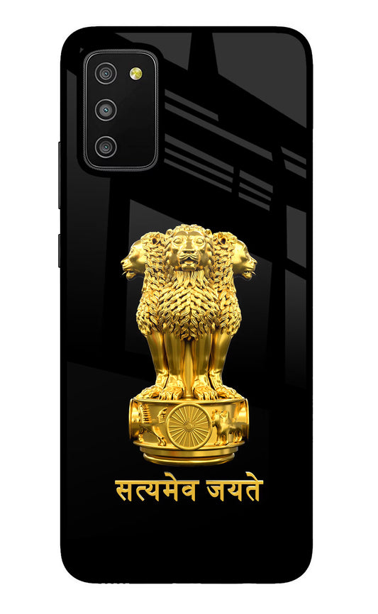 Satyamev Jayate Golden Samsung M02s Glass Case