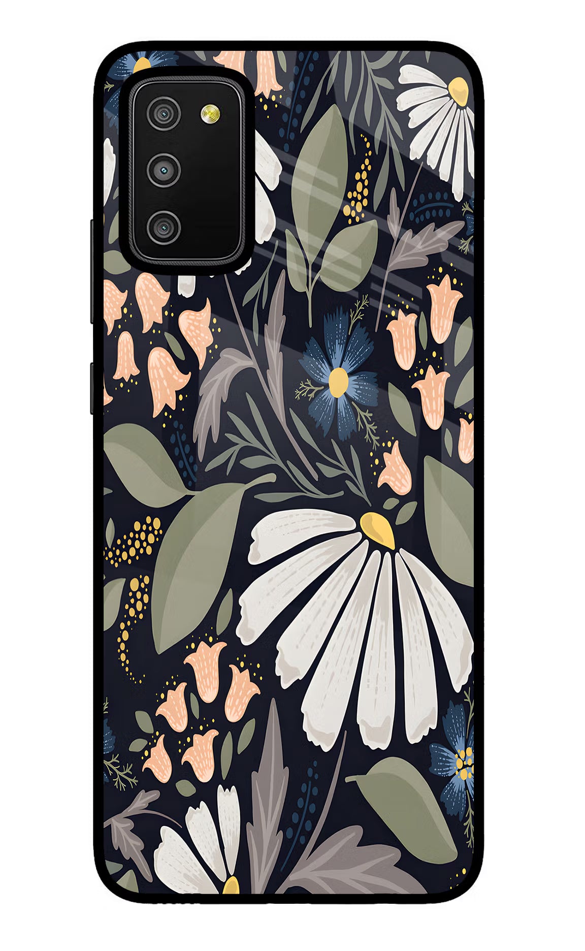 Flowers Art Samsung M02s Glass Case