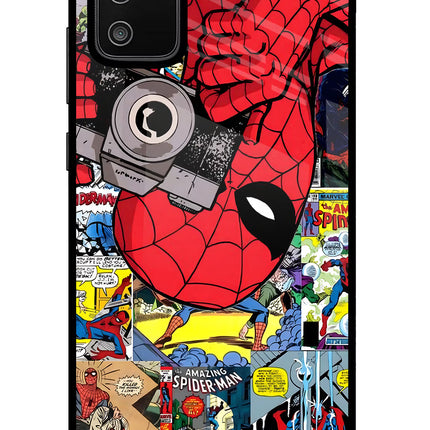 Spider Man Samsung M02s Glass Case Back Cover by Casekaro