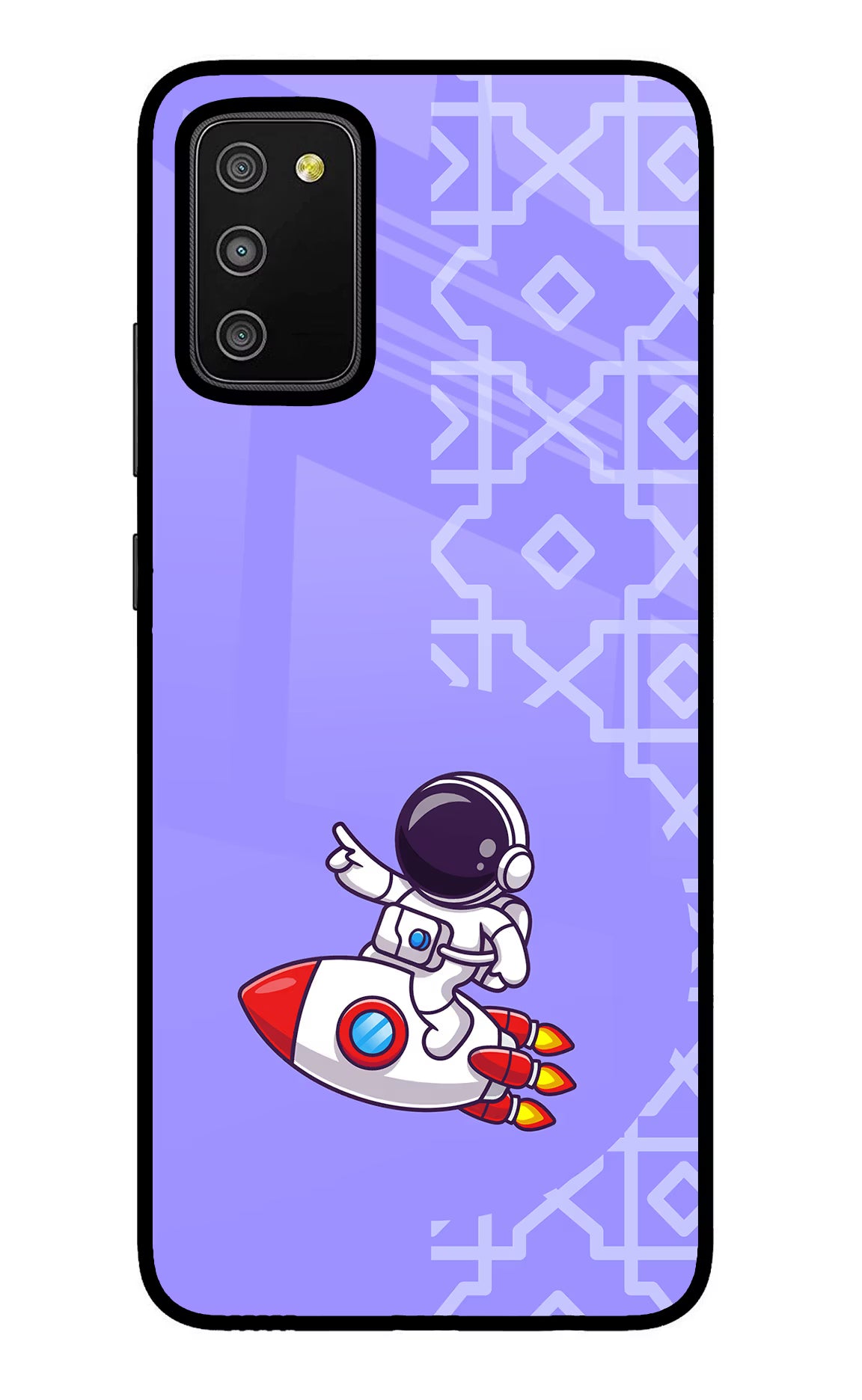 Cute Astronaut Samsung M02s Glass Case Back Cover by Casekaro