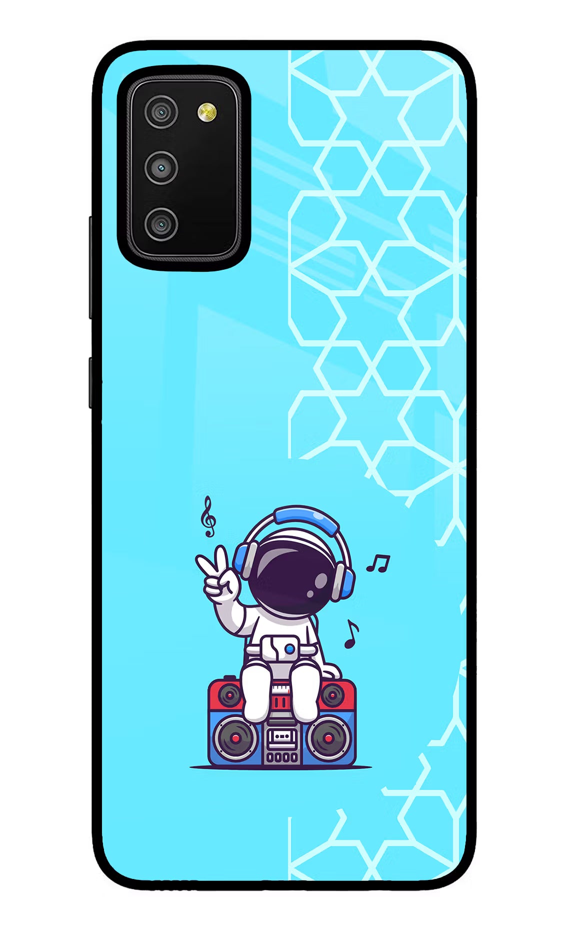 Cute Astronaut Chilling Samsung M02s Glass Case