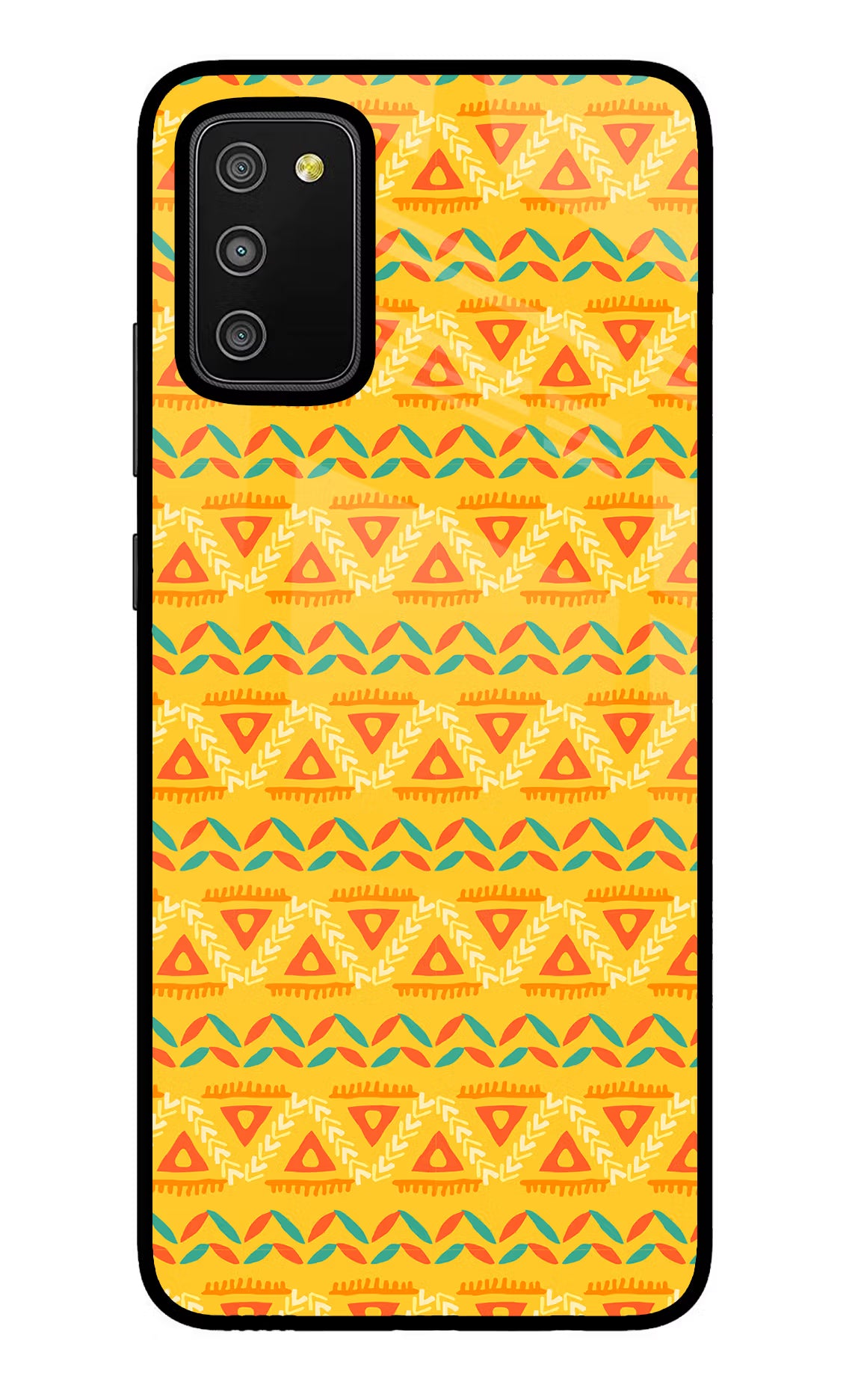 Tribal Pattern Samsung M02s Glass Case Back Cover by Casekaro