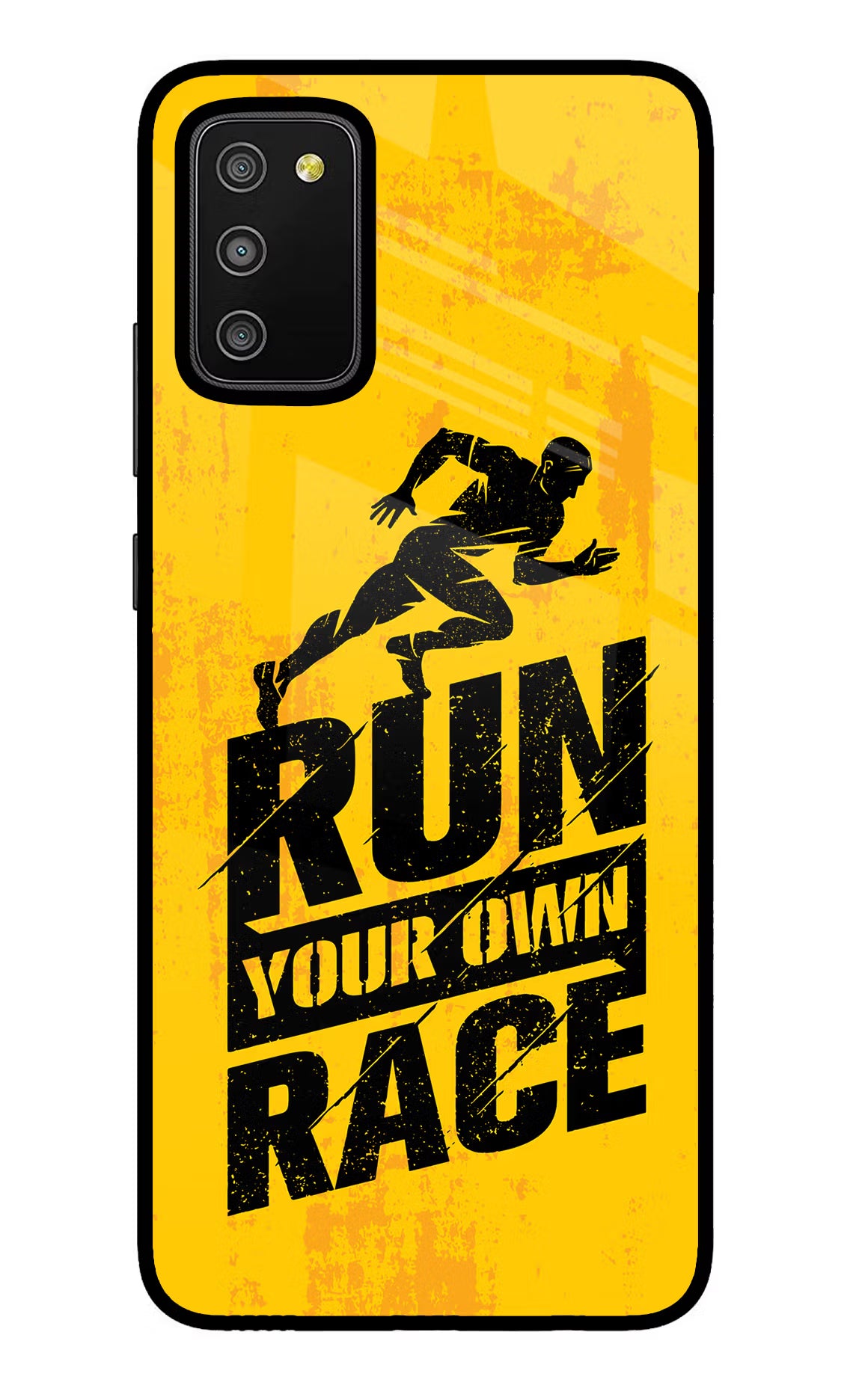 Run Your Own Race Samsung M02s Glass Case Back Cover by Casekaro