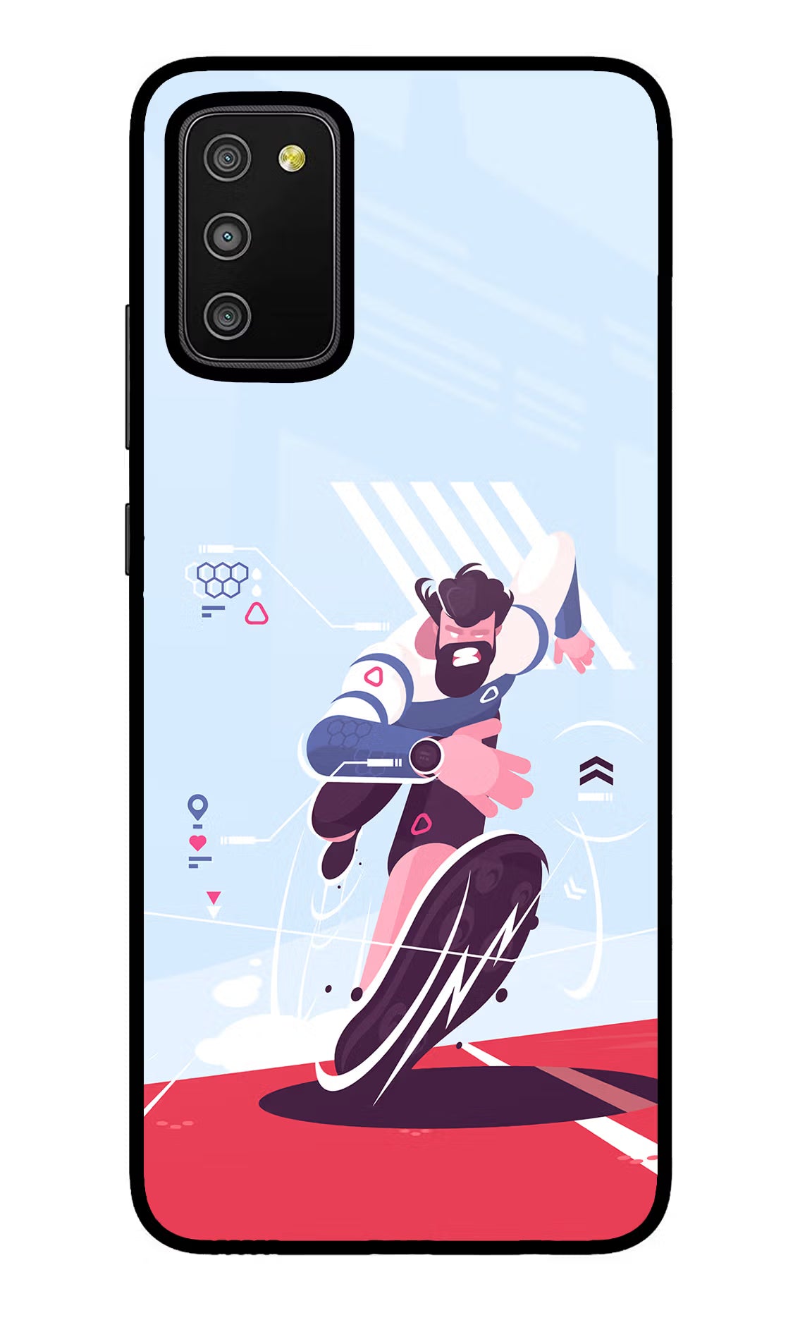 Run Pro Samsung M02s Glass Case Back Cover by Casekaro