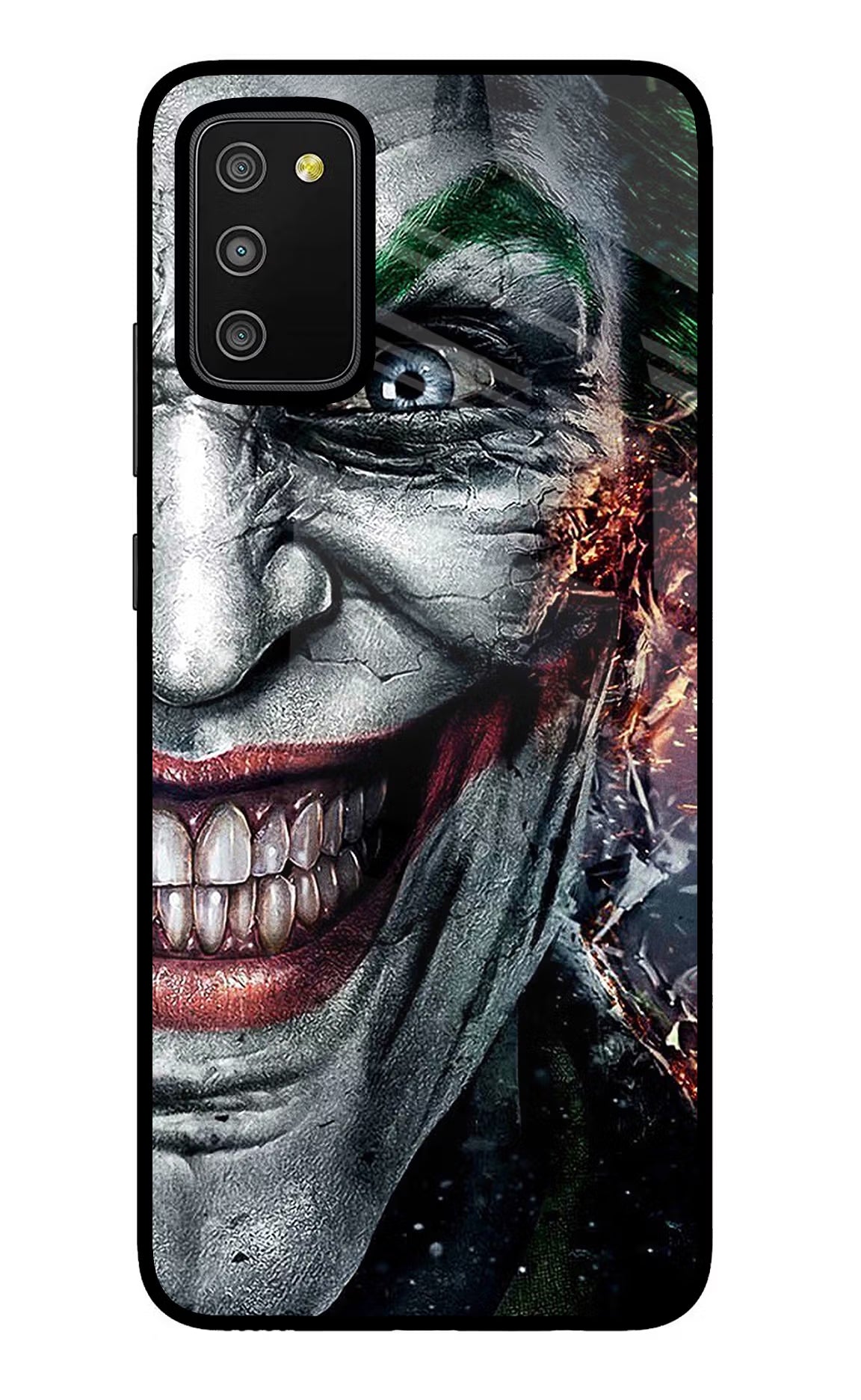 Joker Cam Samsung M02s Glass Case Back Cover by Casekaro