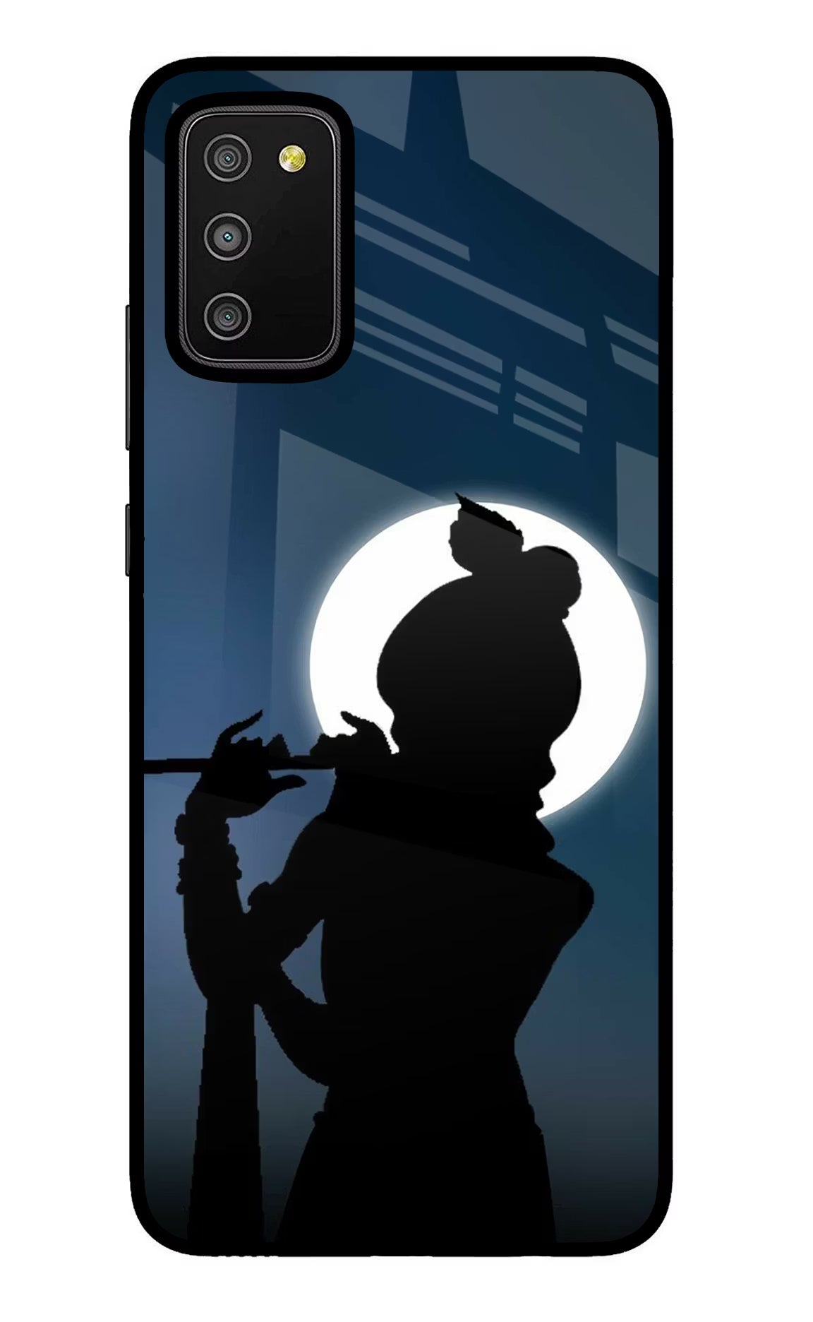Shri Krishna Silhouette Samsung M02s Glass Case Back Cover by Casekaro