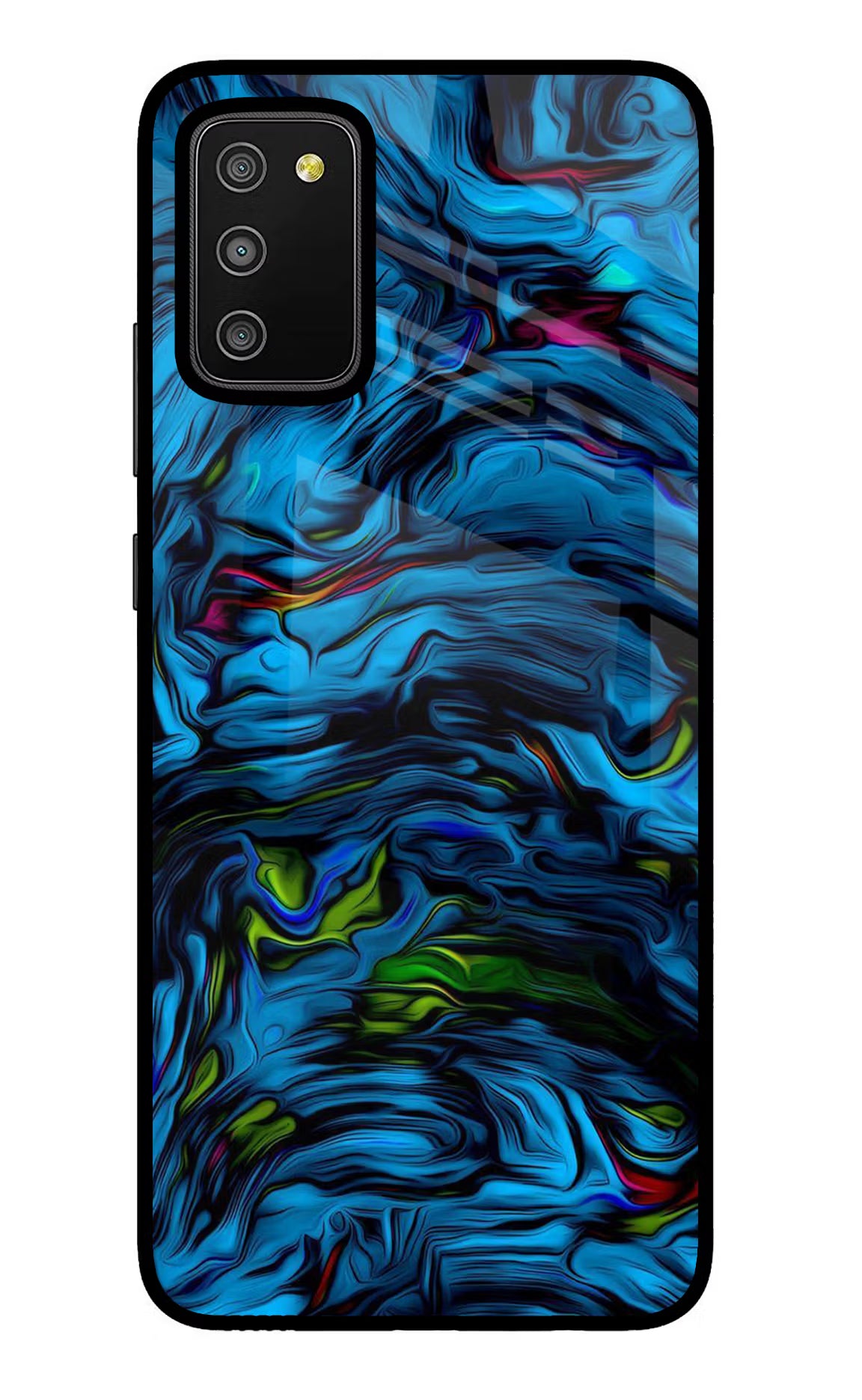 Dark Blue Abstract Samsung M02s Glass Case