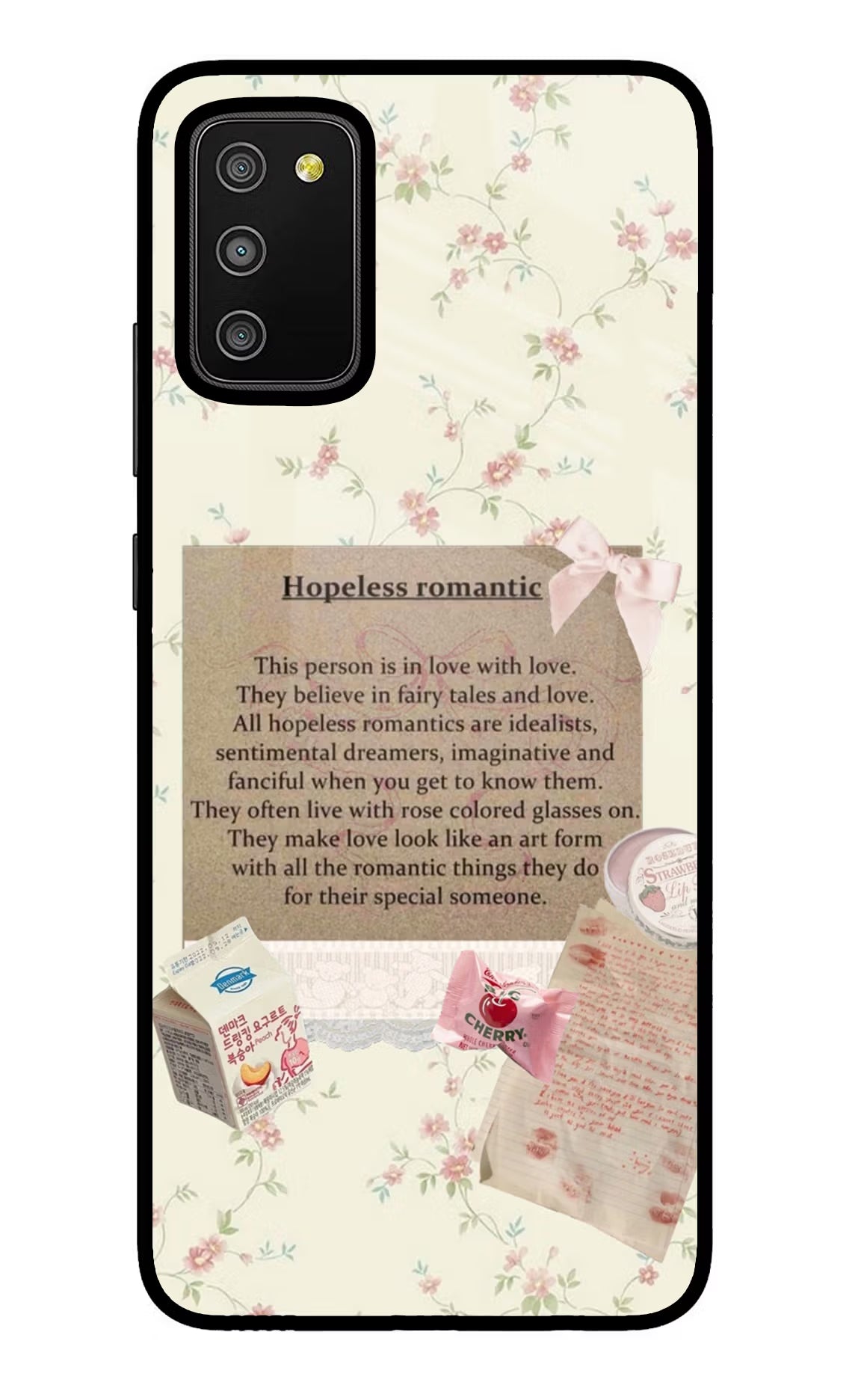 Hopeless Romantic Samsung M02s Glass Case