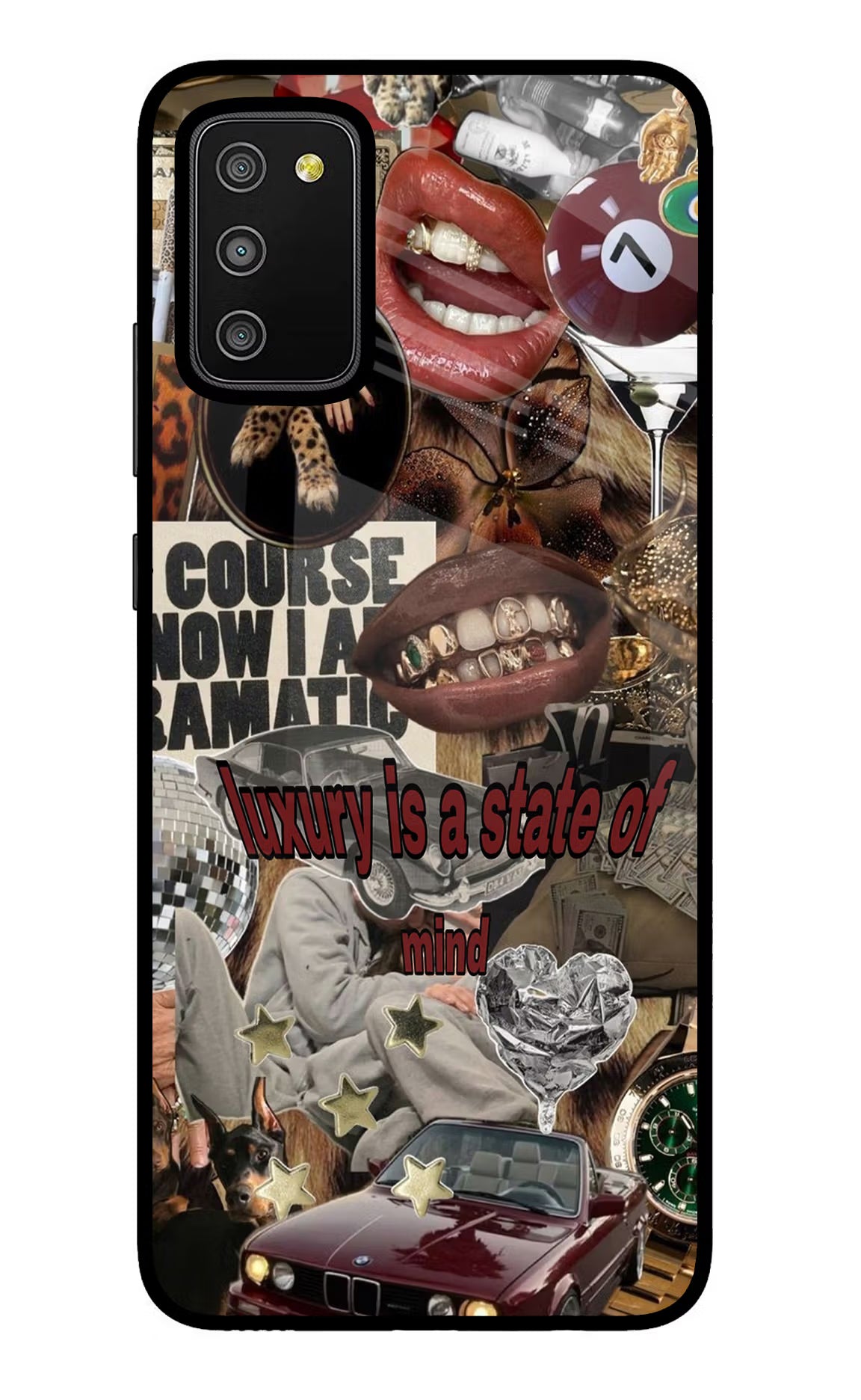 Luxury Samsung M02s Glass Case Back Cover by Casekaro