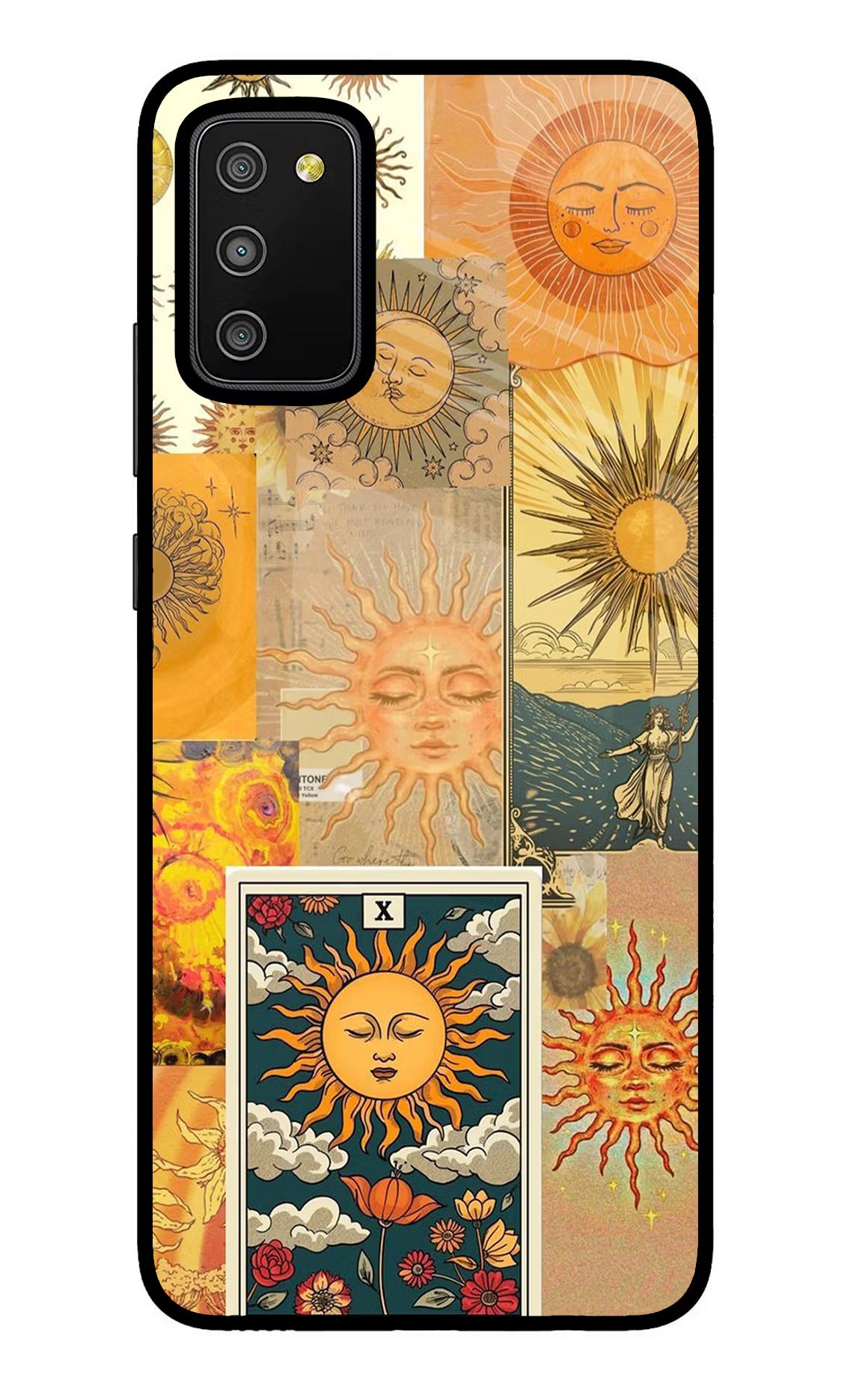 Sun Samsung M02s Glass Case Back Cover by Casekaro