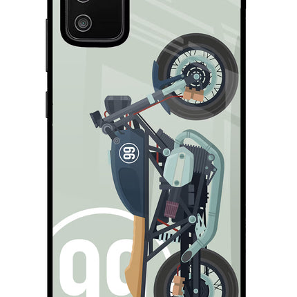 Classic Cafe Racer 99 Samsung M02s Glass Case Back Cover by Casekaro