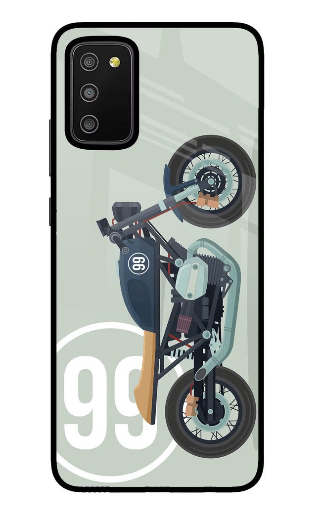 Classic Cafe Racer 99 Samsung M02s Glass Case Back Cover by Casekaro