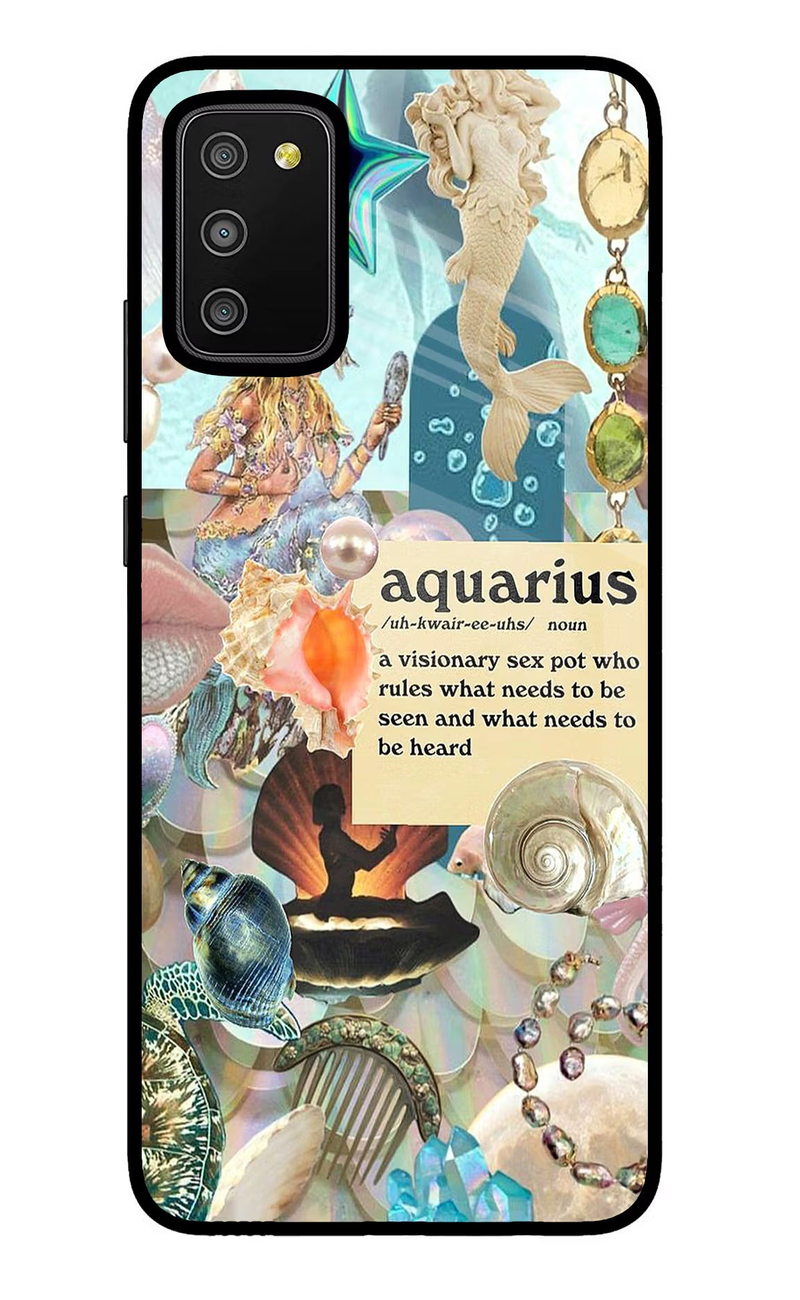 Aquarius Zodiac Samsung M02s Glass Case