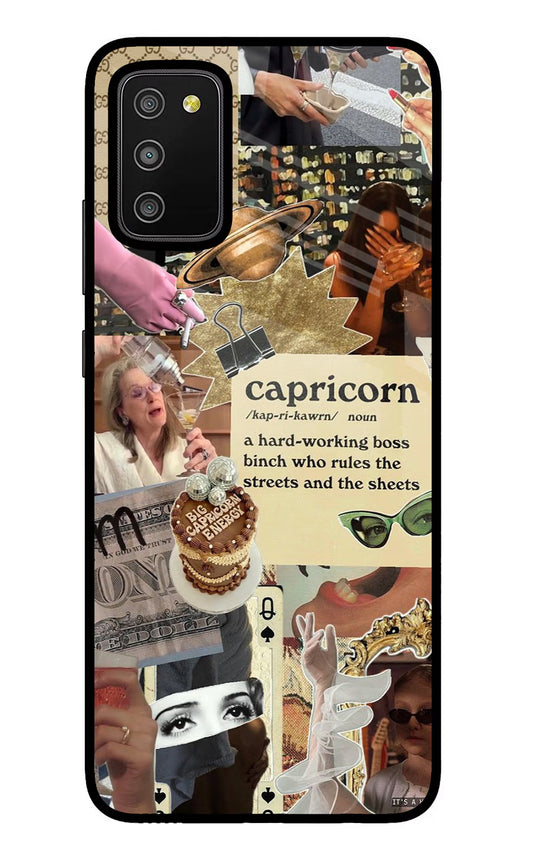 Capricorn Zodiac Samsung M02s Glass Case