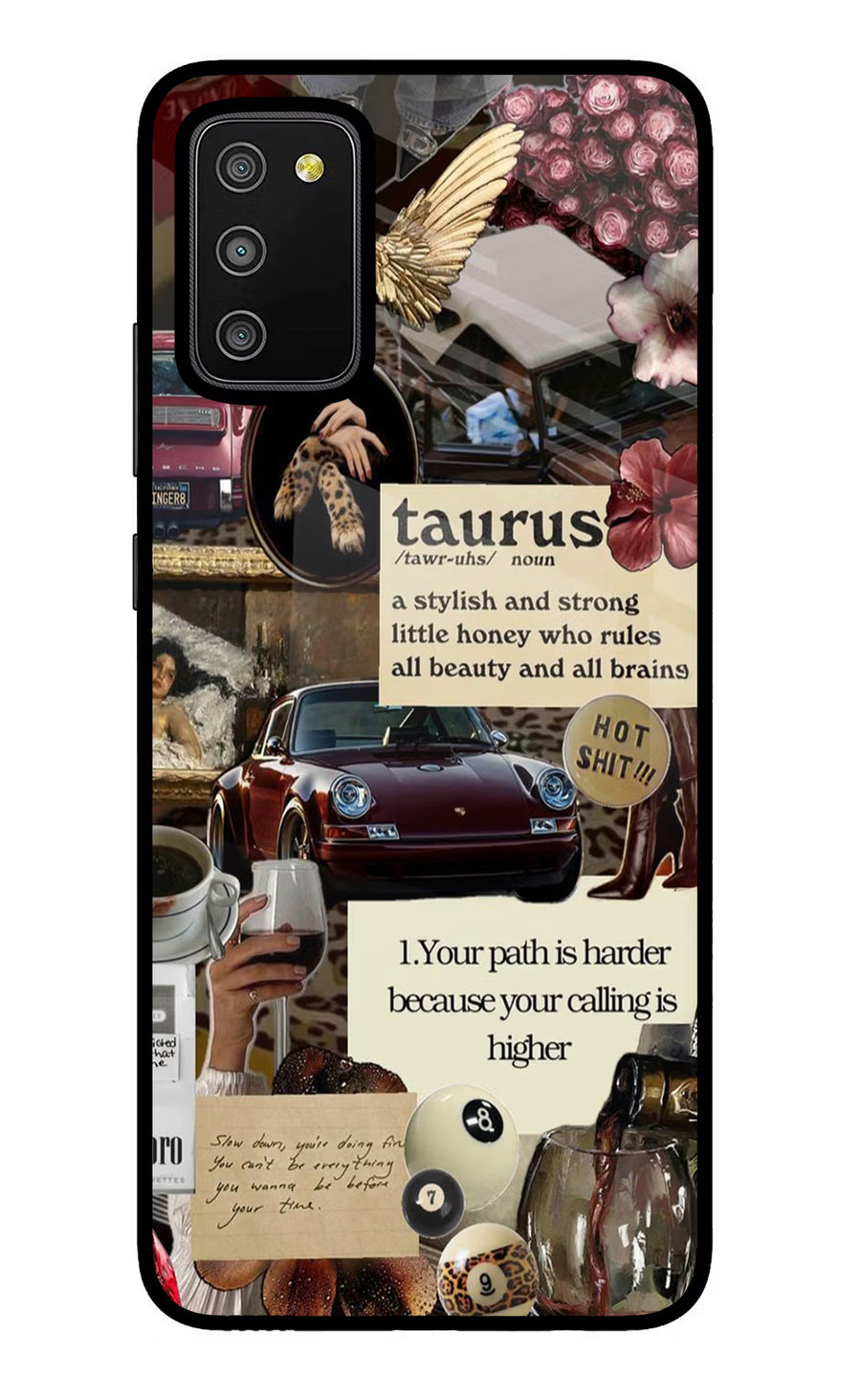 Taurus Zodiac Samsung M02s Back Cover, Glass case