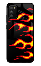 Side Sweep Flames Samsung M02s Glass Case