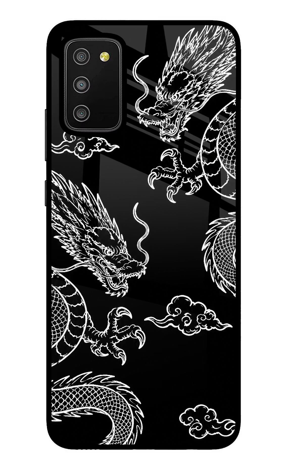 Twin Dragons Samsung M02s Glass Case