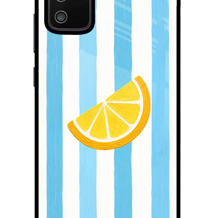 Summer Lemon Samsung M02s Glass Case Back Cover by Casekaro