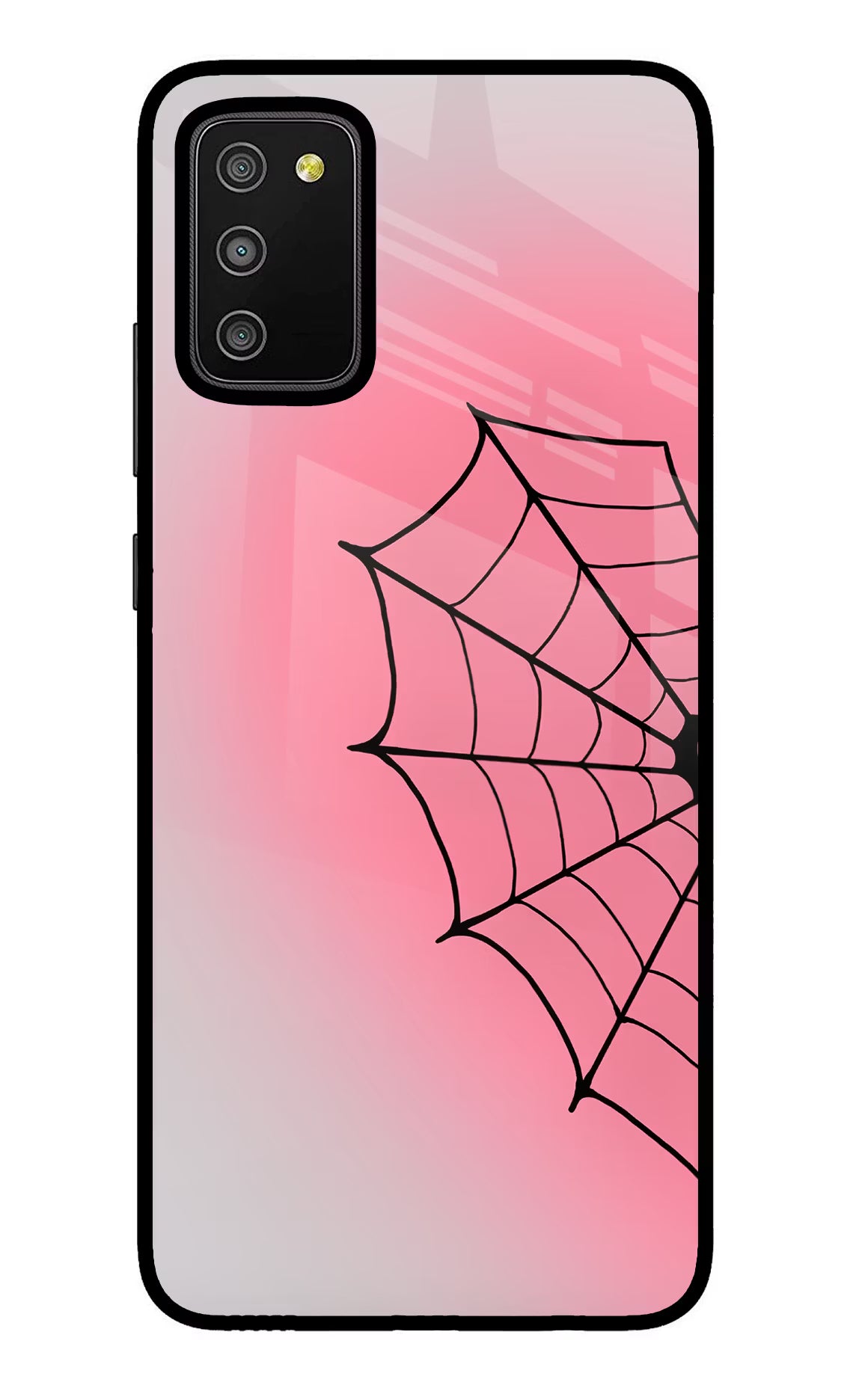 Pink Web Samsung M02s Glass Case