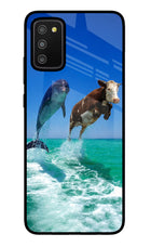 Dolphin vs Cow Samsung M02s Glass Case