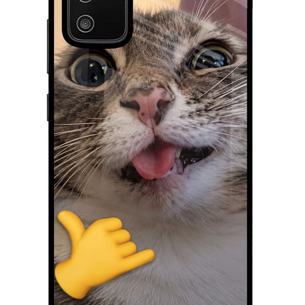 Silly Cat Call Samsung M02s Glass Case