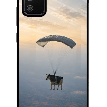 Skydiving Cow Samsung M02s Glass Case