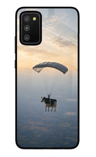 Skydiving Cow Samsung M02s Glass Case