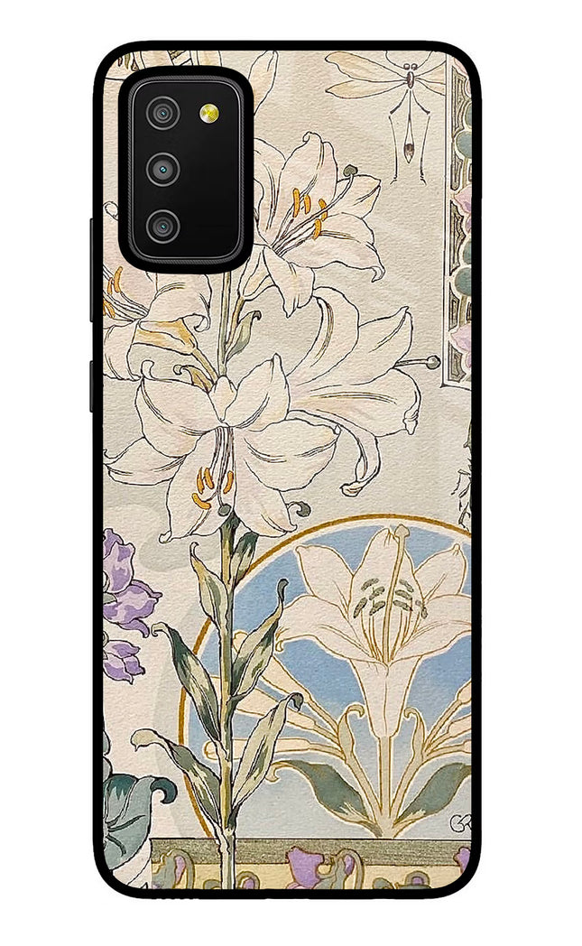 White Lily Samsung M02s Glass Case