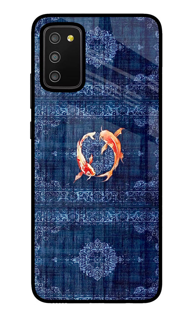 Koi Blue Samsung M02s Glass Case