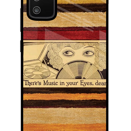 Vinyl Stripes Samsung M02s Glass Case Back Cover by Casekaro