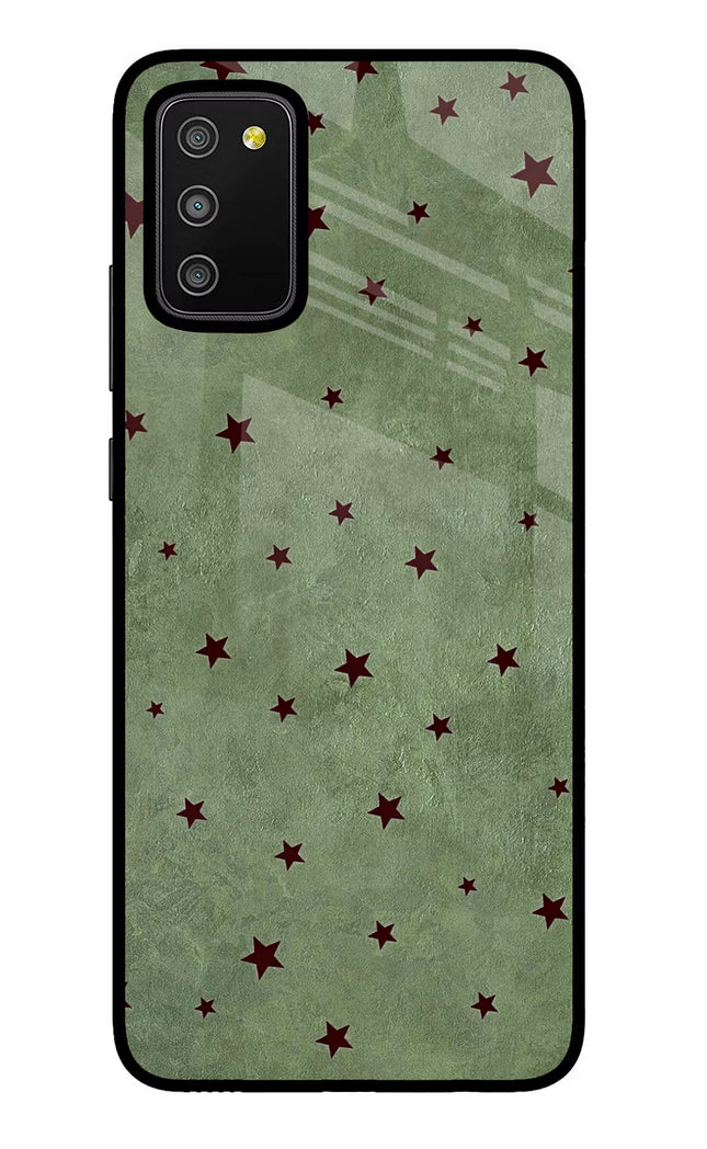 Green Stars Samsung M02s Glass Case