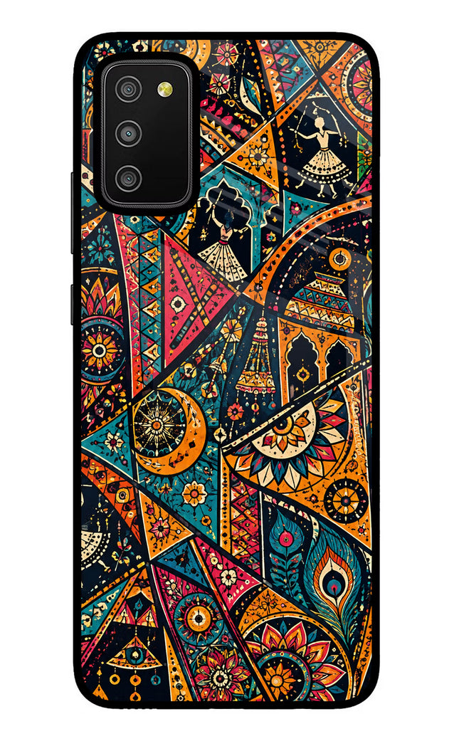 Folk Print Samsung M02s Glass Case