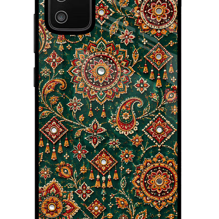 Green Pataka Samsung M02s Glass Case