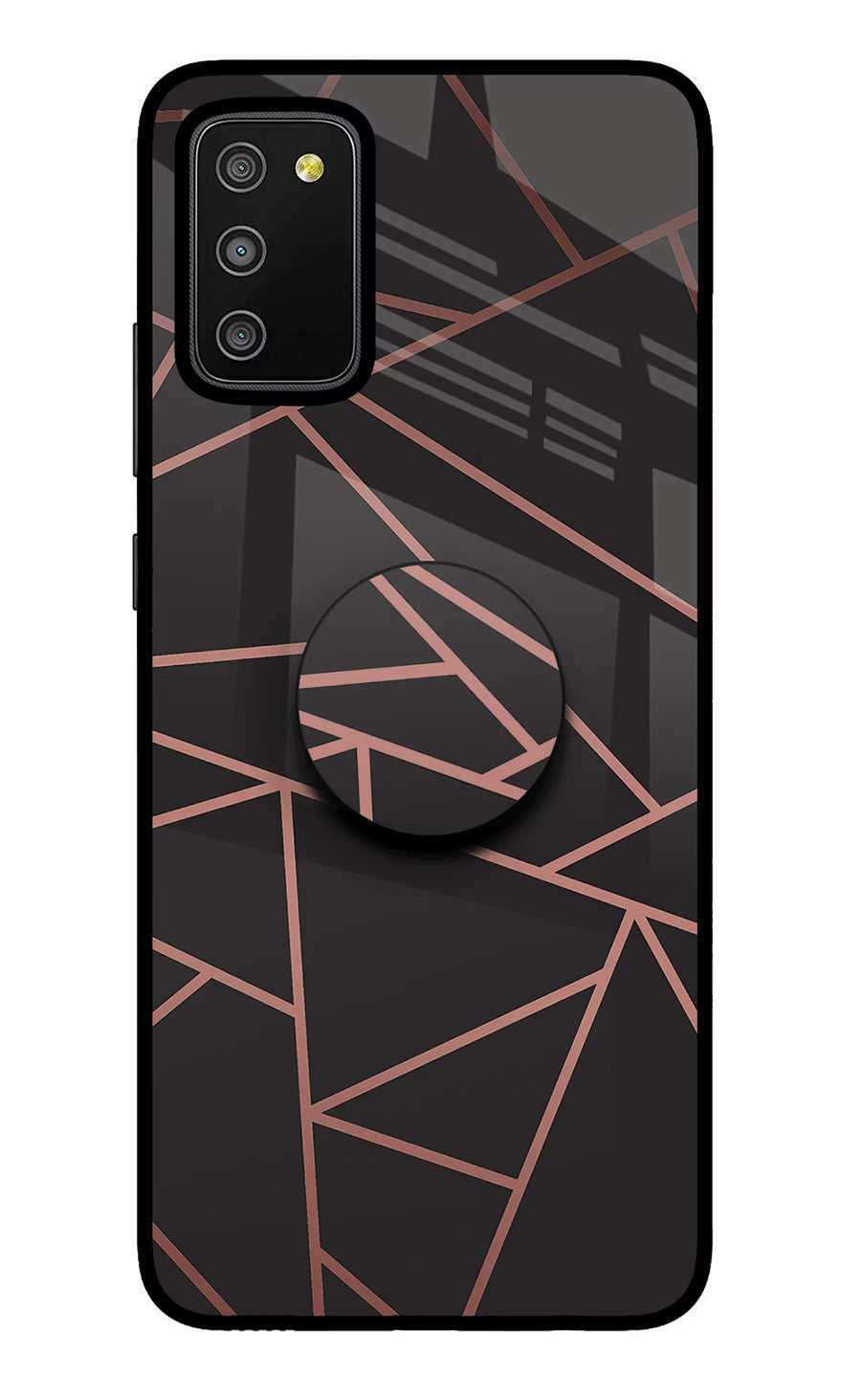 Geometric Pattern Samsung M02s Pop Case, Glass case
