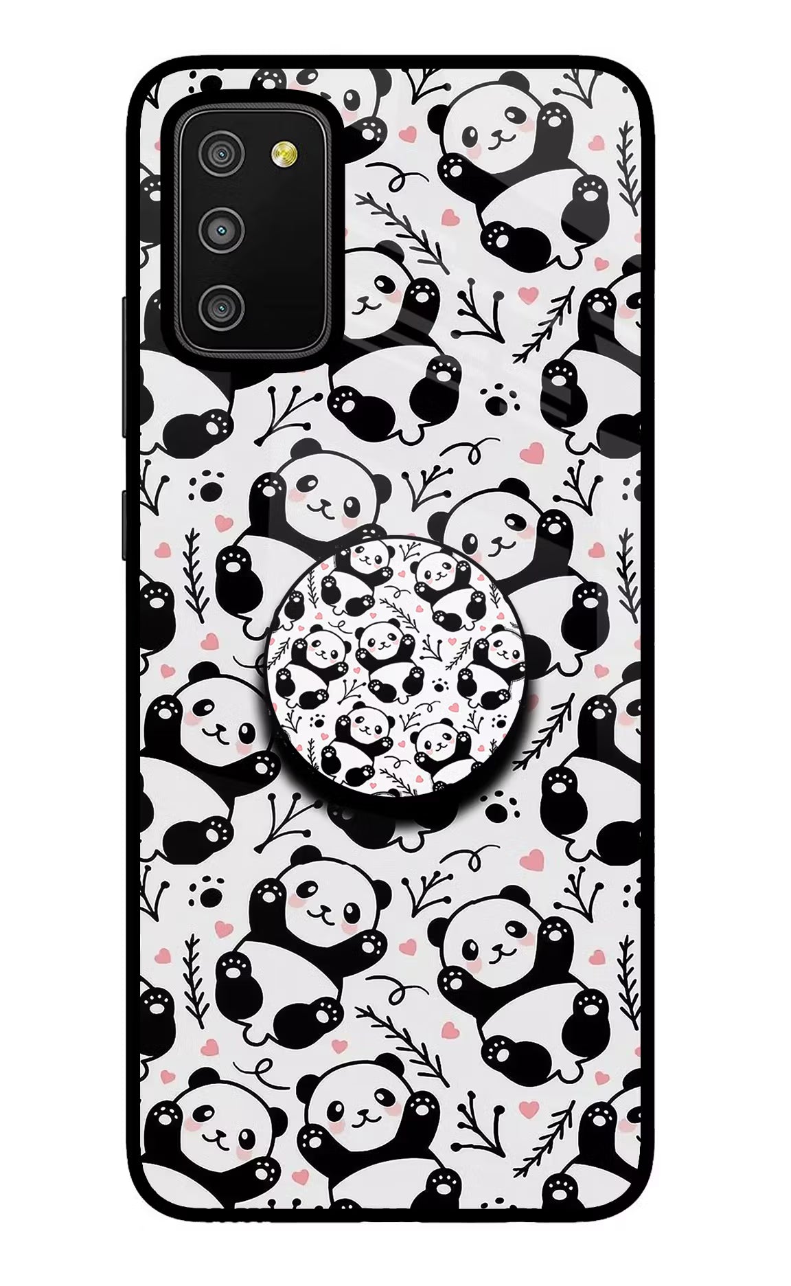 Cute Panda Samsung M02s Pop Case by Casekaro