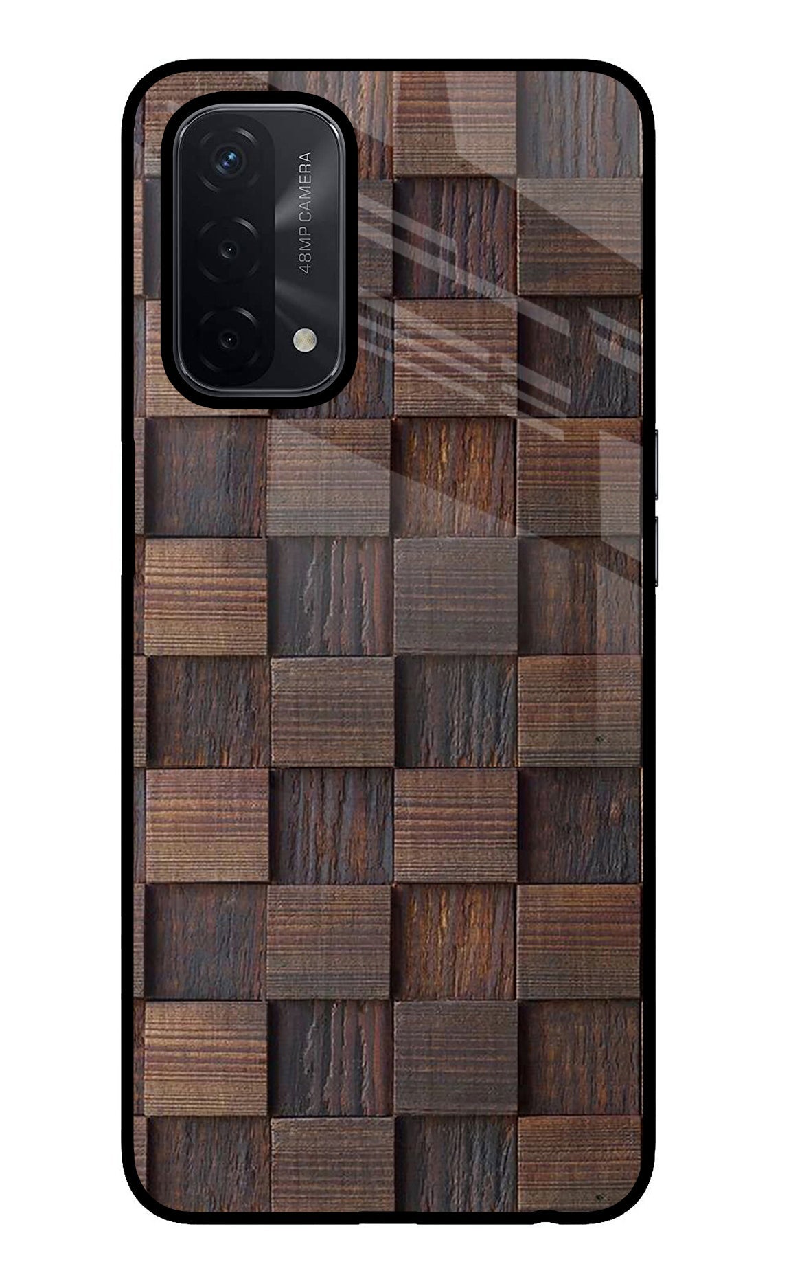 Wooden Cube Design Oppo A74 5G Back Cover