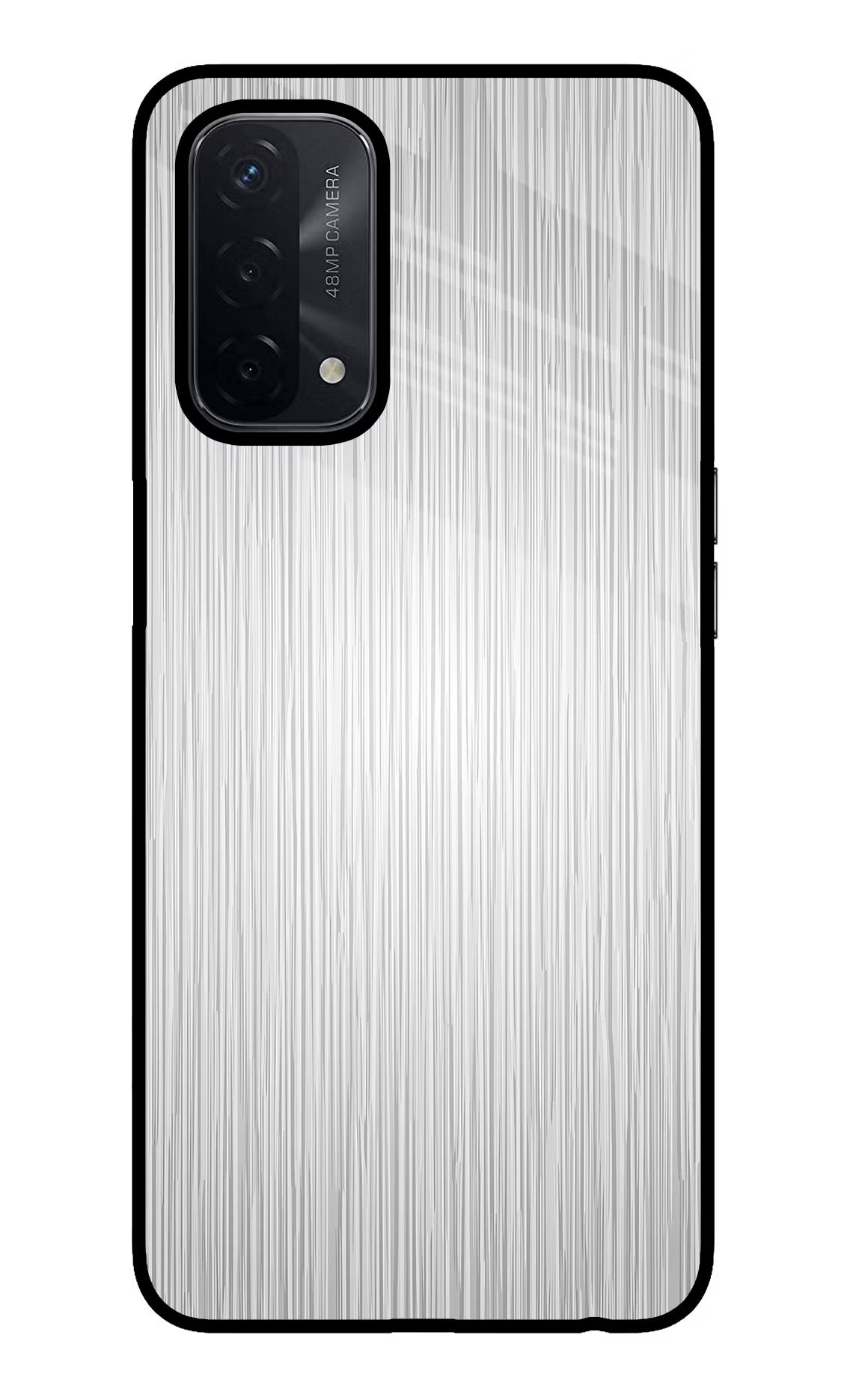 Wooden Grey Texture Oppo A74 5G Glass Case Back Cover by Casekaro