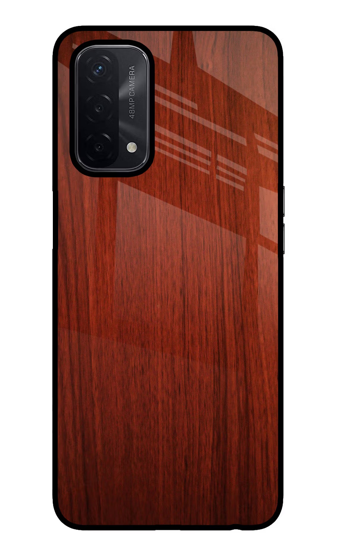 Wooden Plain Pattern Oppo A74 5G Glass Case Back Cover by Casekaro