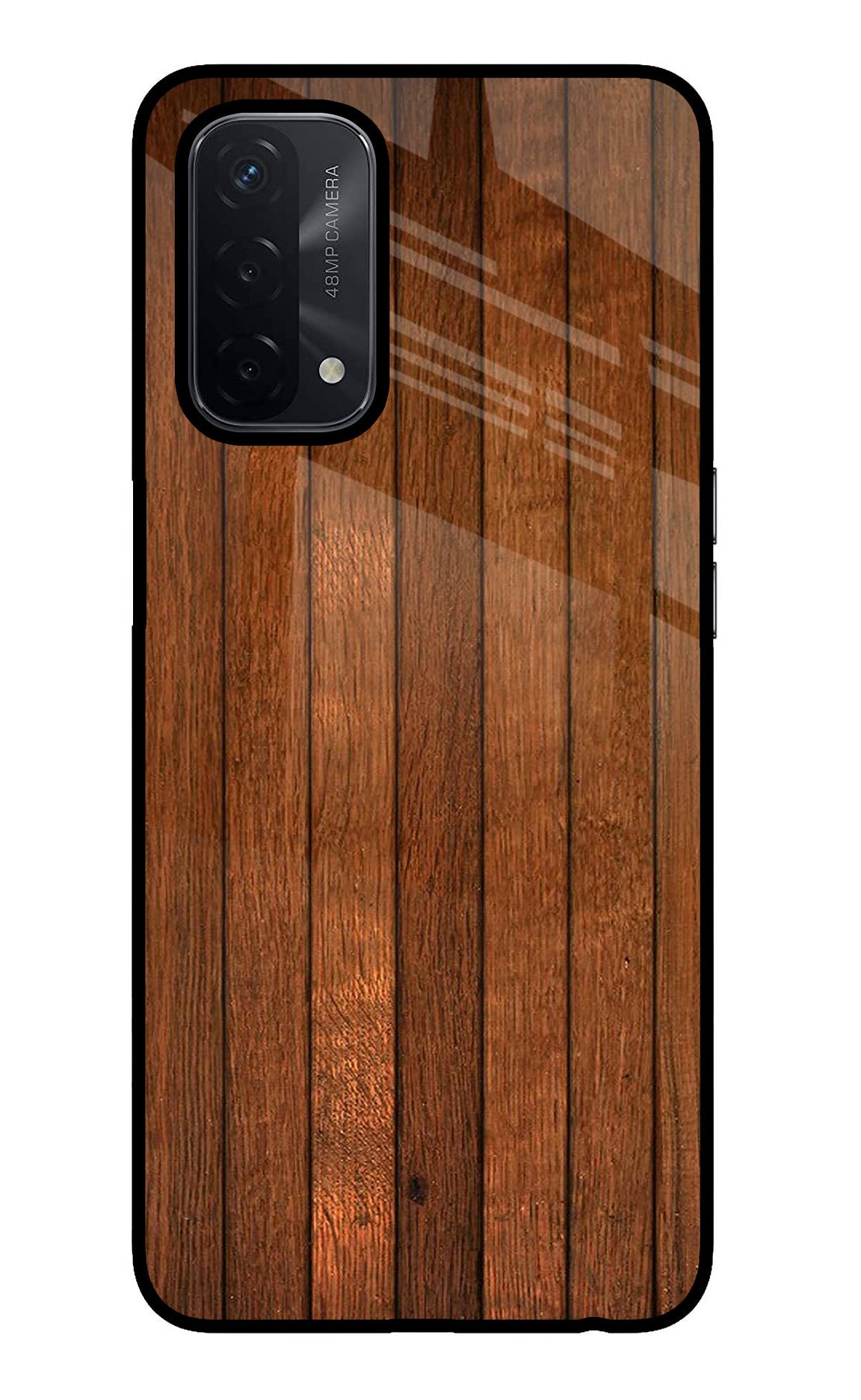 Wooden Artwork Bands Oppo A74 5G Glass Case