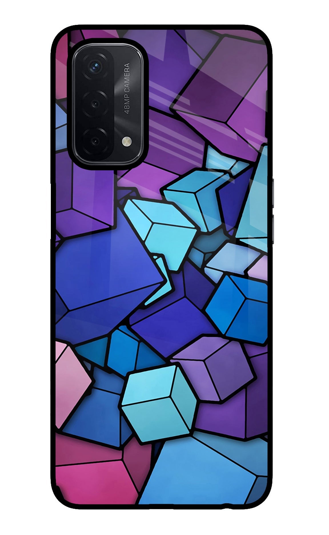 Cubic Abstract Oppo A74 5G Glass Case